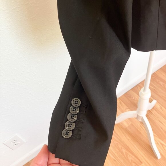 MNG Mango Black Fitted Suit Blazer Jacket Size 42 - Picture 5 of 9